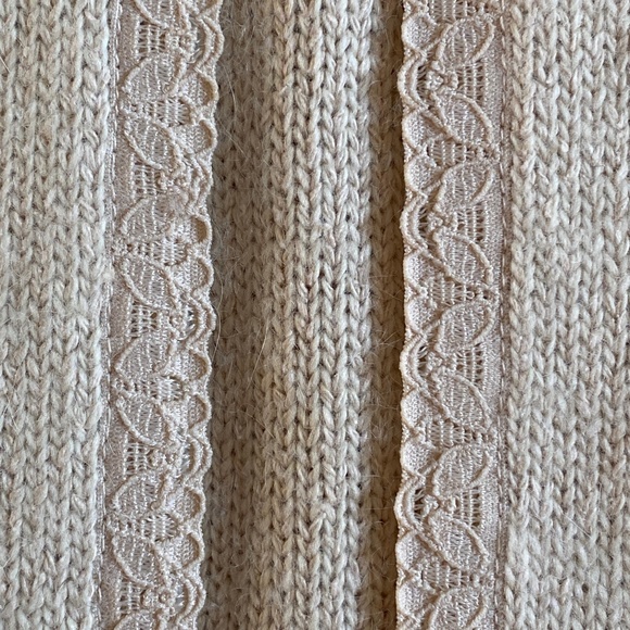 Sag Harbor I Ecru Silk Blend Pullover Two-Fer Sweater - Picture 14 of 16